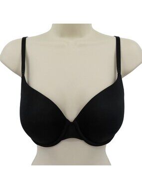 Victorias Secret 34C Biofit Padded Full Coverage Bra Solid Black Underwired